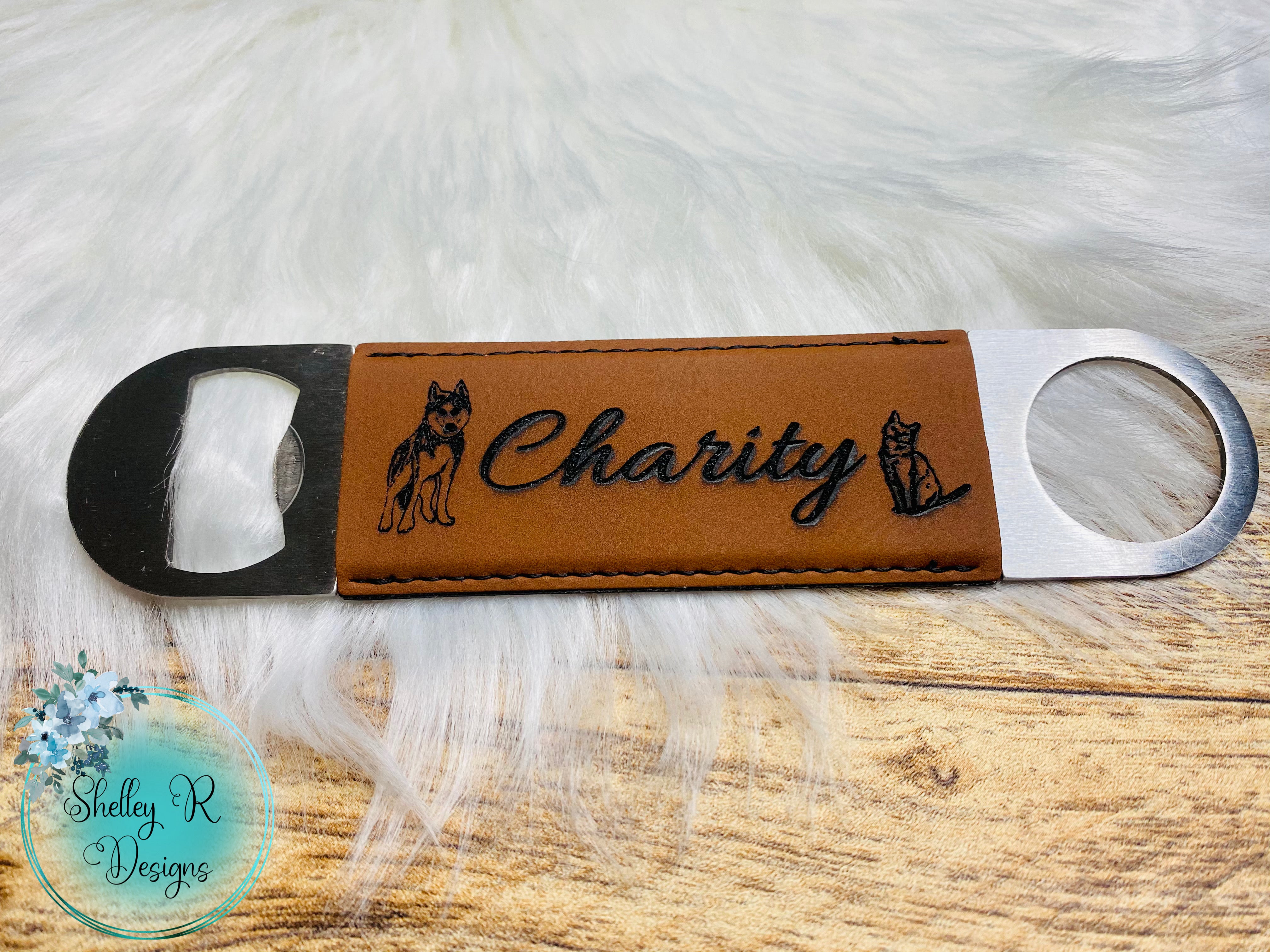 Custom Bottle Opener - Rawhide Leatherette - Made to Order