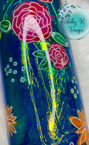 Foil Flowers - 30 oz Skinny Tumbler - Ready to Ship