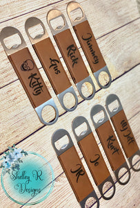 Custom Bottle Opener - Rawhide Leatherette - Made to Order
