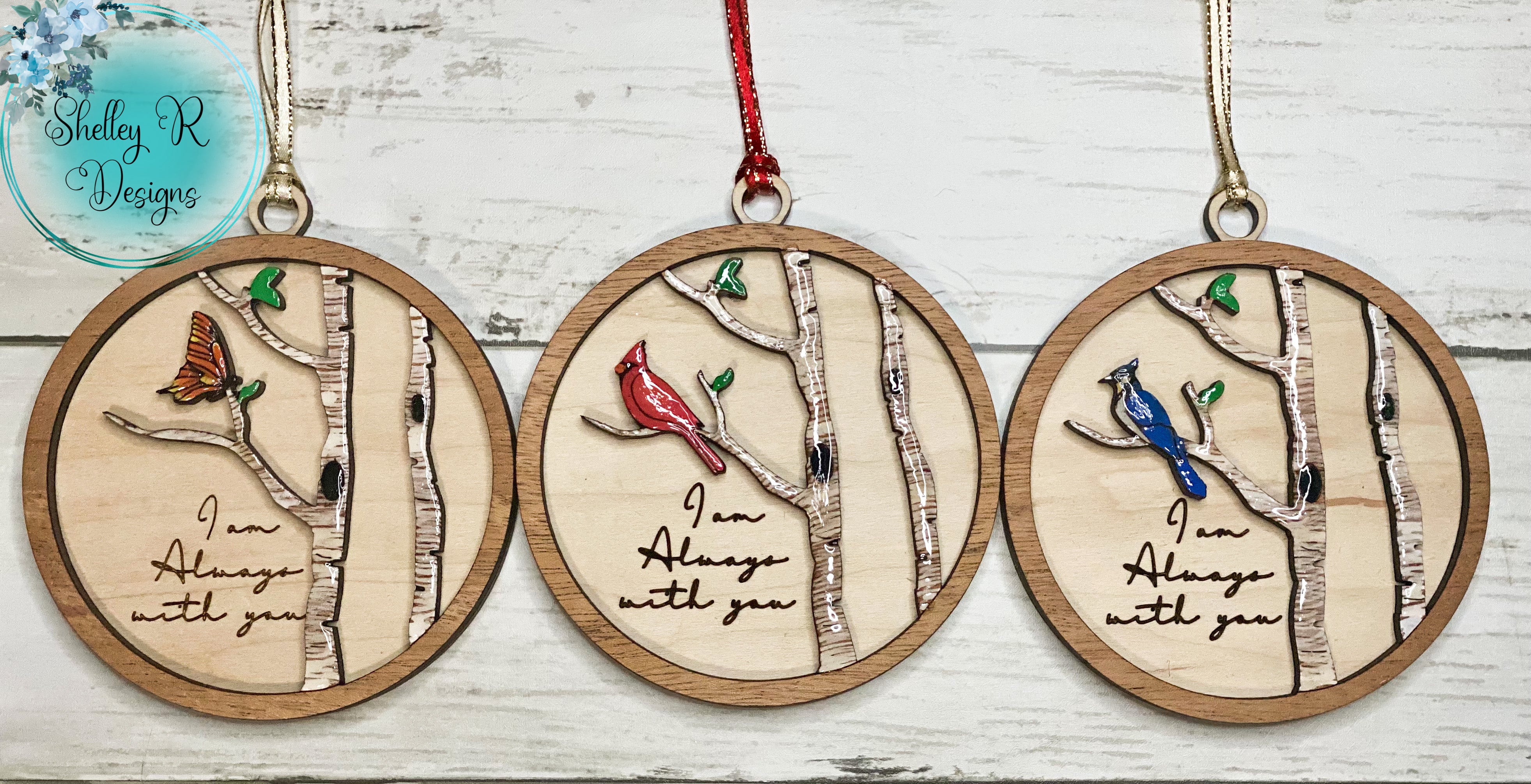 Hand Painted - I am always with you Memorial Ornament - Made to Order