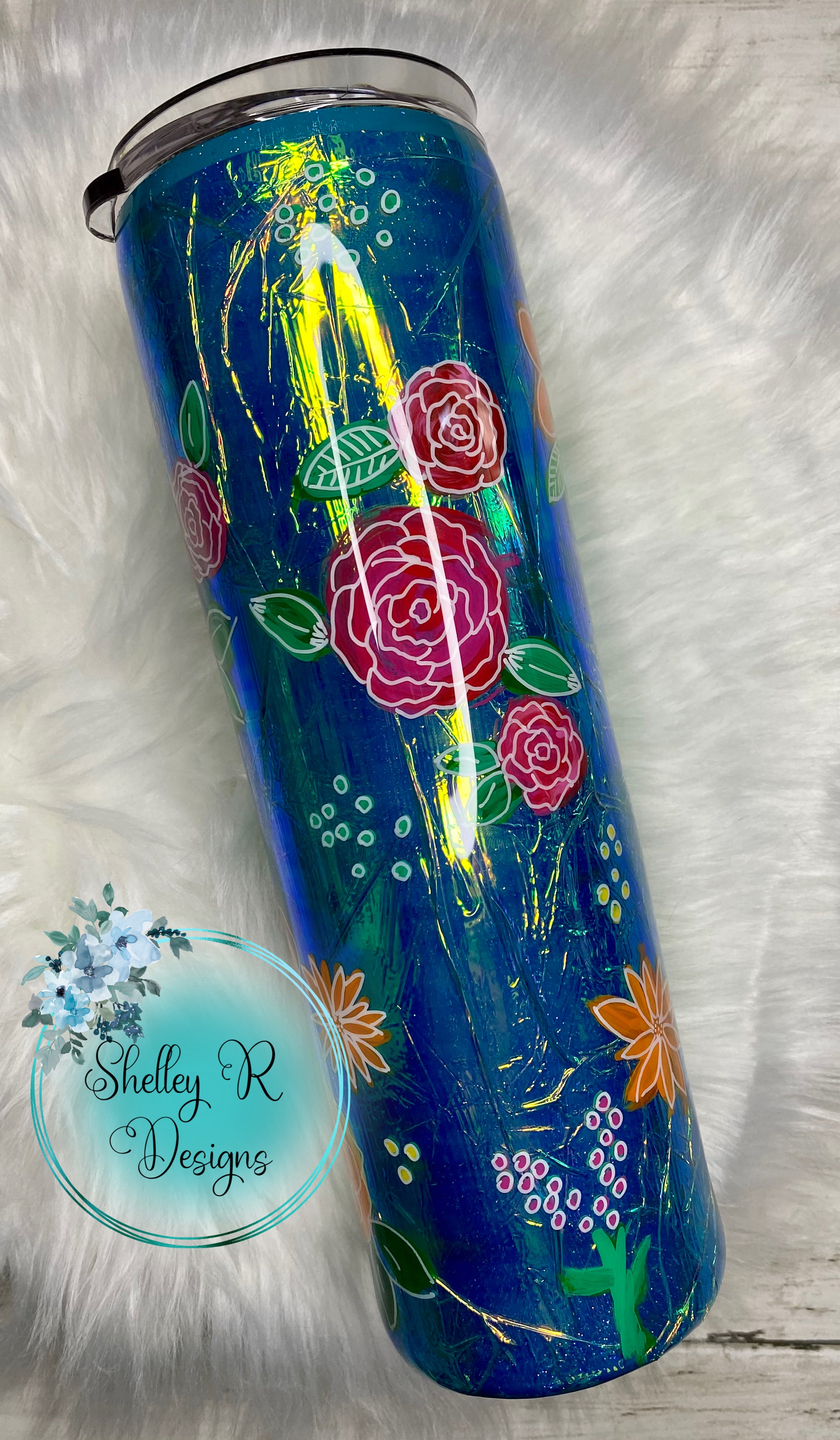 Foil Flowers - 30 oz Skinny Tumbler - Ready to Ship