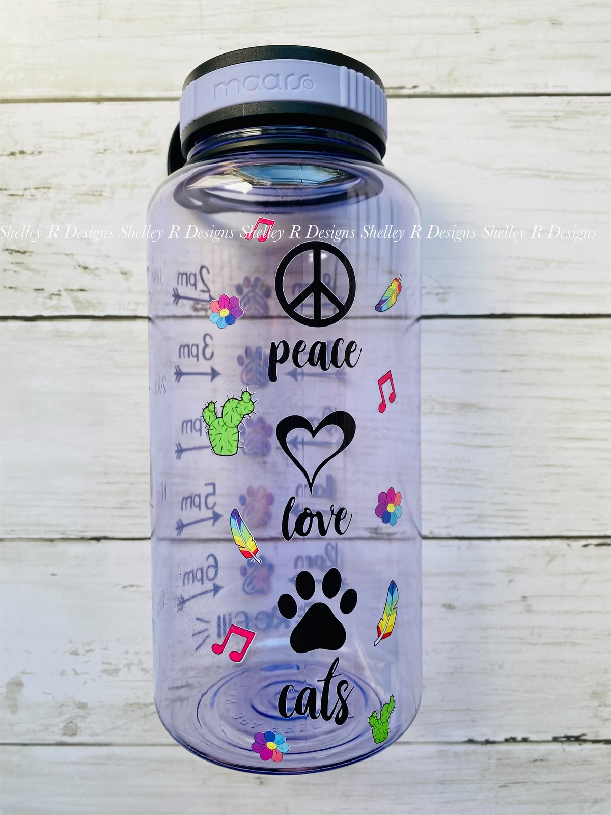 Peace Love Cats Water Bottle