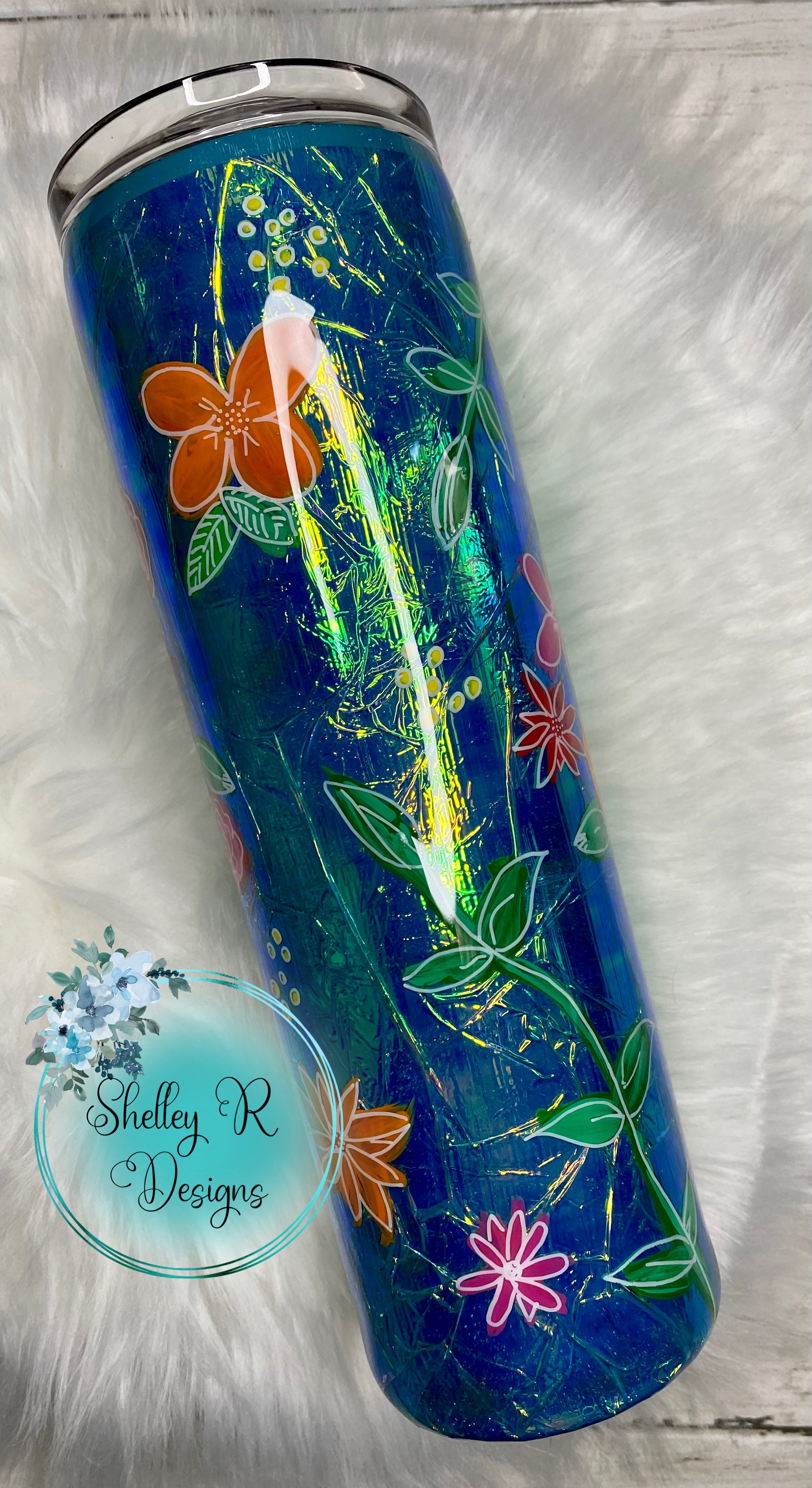 Foil Flowers - 30 oz Skinny Tumbler - Ready to Ship