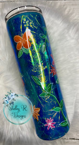 Foil Flowers - 30 oz Skinny Tumbler - Ready to Ship