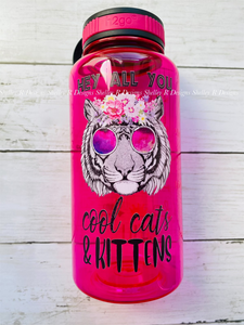 Cool Cats & Kittens Water Bottle *multiple colors available