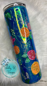 Foil Flowers - 30 oz Skinny Tumbler - Ready to Ship